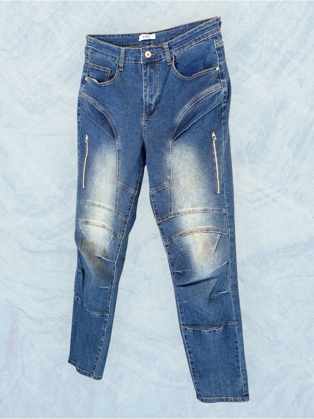 Men’s Distressed HME Jean by Temu Size 32”